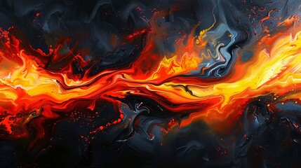Fiery Abstract Artwork A Colorful Expression of Emotions Generative AI