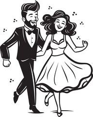 Radiant Romance Marriage Emblematic Graphics Dreamy Delight Happy Couple Symbol