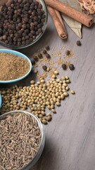 Coriander seeds and coriander Powdered, Indian Spices and herbs.
