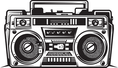 Boombox Blast Icon Design Street Swagger Hip Hop Emblematic Graphics - obrazy, fototapety, plakaty