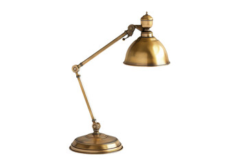 Fototapeta na wymiar Brass Table Lamp On Transparent Background.