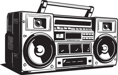 Urban Pulse Boombox Emblematic Graphics Beatbox Brigade Style Icon Symbol
