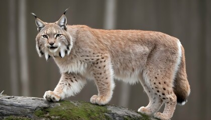 A Lynx With Its Fur Bristling Preparing To Defend