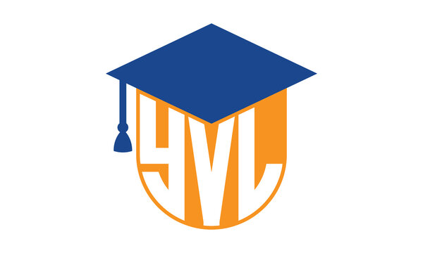 YVL initial letter academic logo design vector template. school college logo, university logo, graduation cap logo, institute logo, educational logo, library logo, teaching logo, book shop, varsity