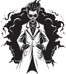 Innovation Incarnate Vector Icon Graphics Techno Alchemy Scientist Emblem Icon