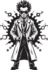 Obraz premium Innovation Incarnate Vector Logo Icon Chemical Concoctions Scientist Emblem Graphics