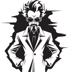 Genius Lab Creations Vector Logo Emblem Eureka Express Emblematic Scientist Icon