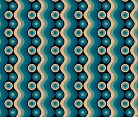 Mid Century Modern Seventies Style Green And Beige Retro Pattern