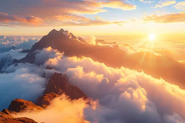 Foto op Plexiglas Sunset over the mountains © Jian
