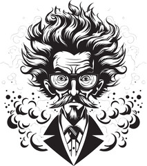 Quantum Quack Emblematic Logo for Mad Scientist Genetic Goliath Vector Icon for Mad Scientist