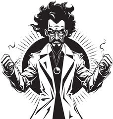 Formula Frenzy Scientist Logo Design Mind Manipulator Mad Scientist Icon Graphics