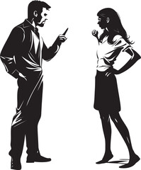 Spat Symphony Vector Graphic Illustrating Couples Symphony of Spats Fury Fusion Dynamic Man and Woman Anger Logo