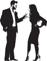 Fury Flourish Vector Graphic Depicting Man and Womans Wrath Wrathful Waltz Emblem for Angry Couples Dance