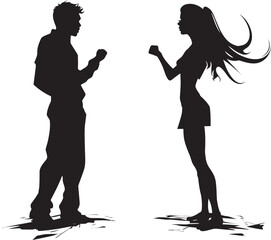 Fierce Fiasco Dynamic Logo Illustrating Couples Fury Ire Inferno Iconic Symbol of Man and Womans Ire