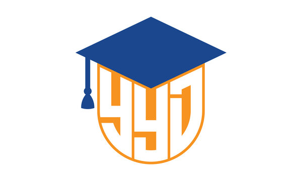 YYD initial letter academic logo design vector template. school college logo, university logo, graduation cap logo, institute logo, educational logo, library logo, teaching logo, book shop, varsity