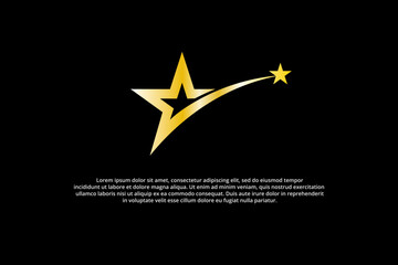 gold stars and shooting stars logo