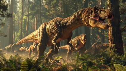 dinosaur tyrannosaurus predator extinct attacks angry