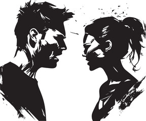 Tense Turmoil Emblematic Illustration of Couples Tense Turmoil Raging Rhapsody Dynamic Logo Depicting Couples Raging Rhapsody
