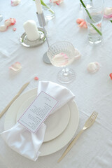 table set for a wedding reception