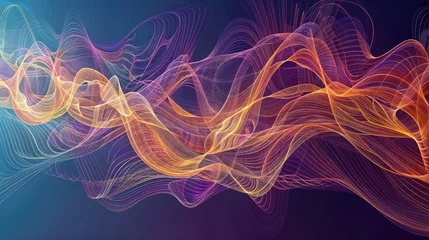 Fototapete A Colorful abstract background with flowing lines in orange © Nosheen