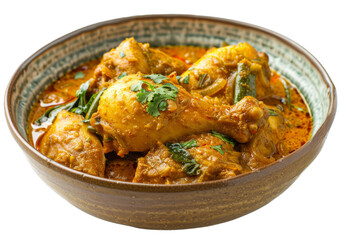 Chicken Curry Presented On Transparent Background.