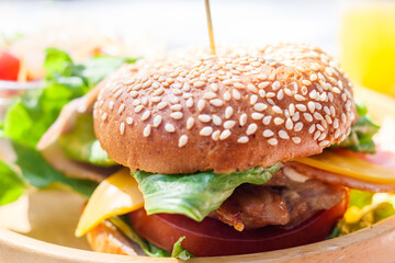 チキンサンド ハンバーガー ランチ