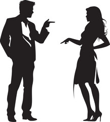 Clash Crescendo Dynamic Symbol for Couples Discord Fury Flourish Vector Graphic Depicting Man and Womans Anger