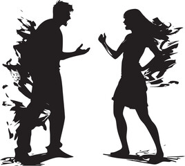 Raging Radiance Iconic Vector Illustration of Couples Radiating Rage Fury Formation Dynamic Logo Design for Couples Formed Fury