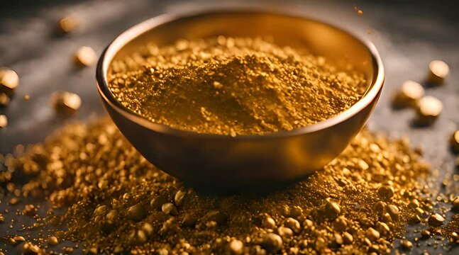 gold powder, raw gold