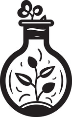 Flora Finesse Emblematic Graphic Depicting Refined Botanical Presentation Glass Greenhouse Dynamic Illustration of Botanical Encasement