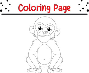 cute monkey coloring page for kids