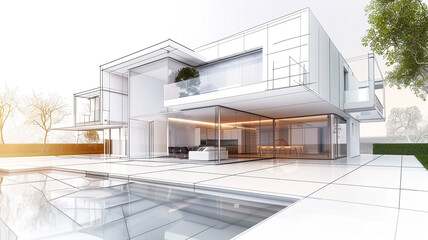 Sketch of a modern house - 773030103