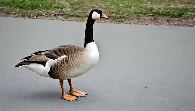 A Goose Standing Tall And Alert