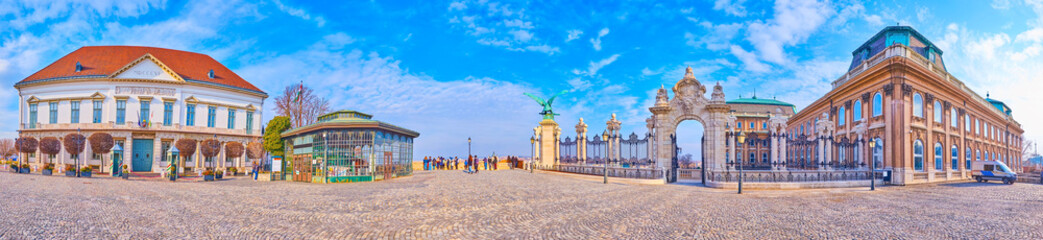 Panorama of St George Square, Budapest, Hungary