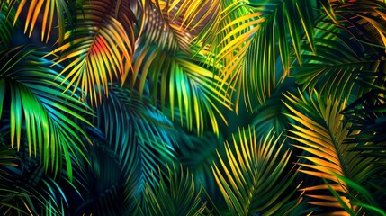 Multicolored Exotic Leaves as background