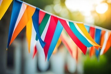 outdoor party colorful flags decoration
