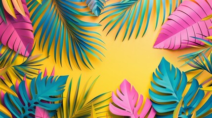 Multicolored Exotic Paper Leaves as background