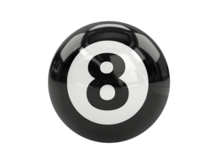 Pool or snooker ball isolated on transparent or white background, png