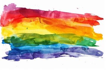 With delicate watercolor strokes, they painted the pride rainbow flag 