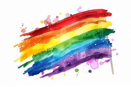 The pride flag, rendered in watercolors, hung proudly as a symbol of freedom and equality