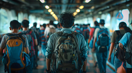 The image depicts the journey of foreign workers in celebration of International Migrant Day.