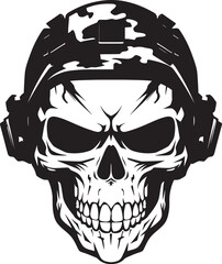 Skull Fury Division Military Icon Design Skull Delta Force Vector Logo Artwork