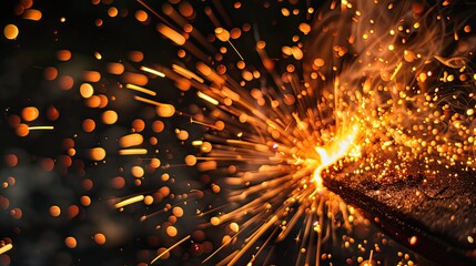 Blurred fire sparks. Generative AI