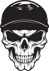 Warlords Legacy Iconic Logo Design Featuring Historic Military Skull Legions Valor Emblematic Vector Illustration of Courageous Military Skull