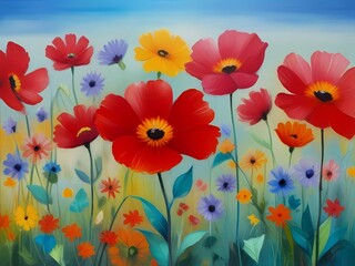 Fototapeta premium poppy flowers in the field