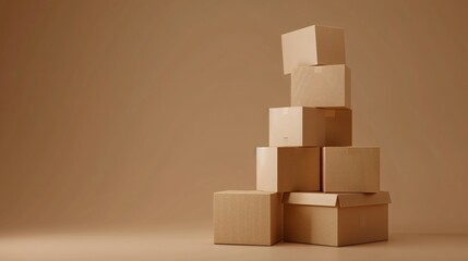 Stacked Boxes in Brown Tones A Monthly Event Celebration Generative AI