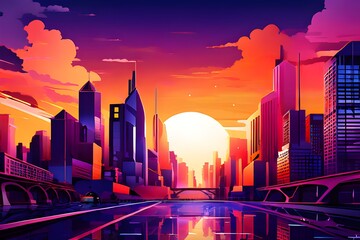 Urban Reverie: Abstract Cityscape Backgrounds Hand-Edited Generative AI