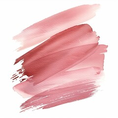 Coral Pink brush strokes in watercolor isolated on the white background