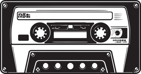 Nostalgia Mix Audio Tape Iconic Design Time Capsule Tracks Cassette Tape Emblem Graphics