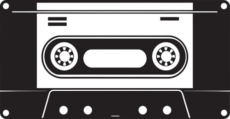 Time Capsule Tracks Cassette Tape Emblem Graphics Melody Machine Retro Cassette Logo Vector